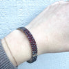 Rose Cut Bohemian Garnet Bangle Bracelet