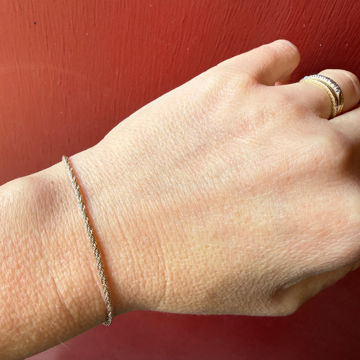 Vintage Sterling Silver Rope Chain Bracelet