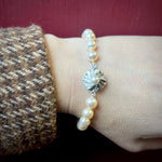 Cultured Pearl Bracelet with Pretty Silver Clasp