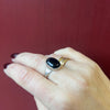 Handsome Onyx & Sterling Ring Signed De Chelly