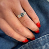 Lovely OEC Diamond and Sapphire 3-stone Ring