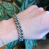 Antique Engraved Silver Curb Link Bracelet