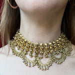 Indian Silver Gilt Festoon Necklace with Bells