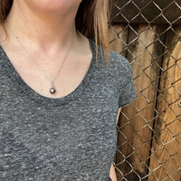 Lush Tahitian Black Pearl & White Gold Solitaire Pendant