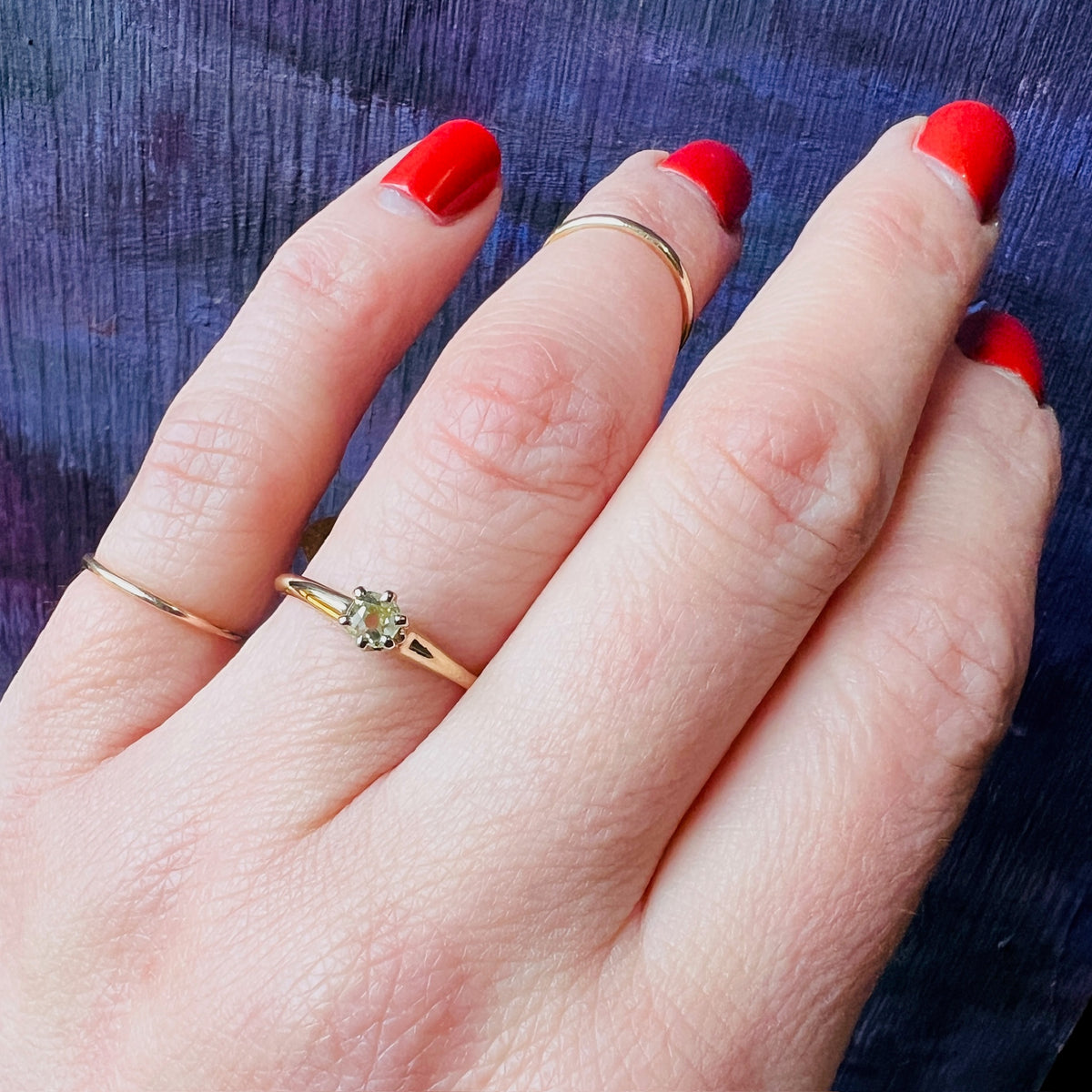 Cheeky Old Mine Cut Diamond Solitaire Ring