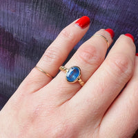 True Blue 1ct Sapphire & 14k Gold Solitaire Ring