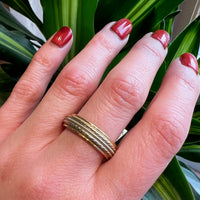 Two-Tone Size 10.5 Band with Handsome Embellishments