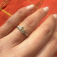 Striking Yellow Diamond in Platinum Engagement Ring