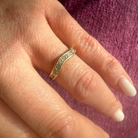 Gorgeous Curved Gold & Diamond Wedding Band