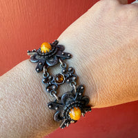 Fascinating Amber & Silver Antique Bracelet
