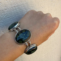 Mesmerizing Kambaba Jasper & Sterling Bracelet