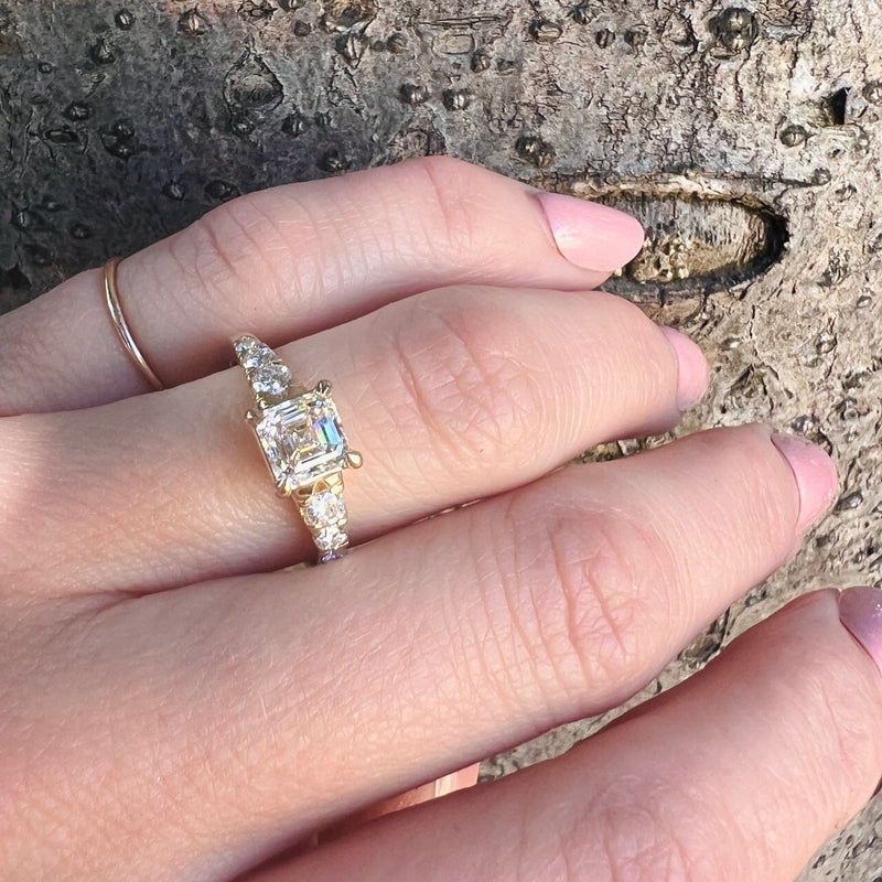 Exquisite 1.04ct Emerald Step Cut Diamond Engagement Ring by 720