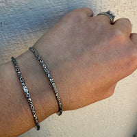 Engraved Ivy Sterling Silver Bangle Bracelet