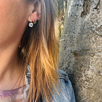 Dazzling Paste & Rose Cut Diamond French Earbobs