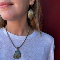 Navajo Green Jasper & Sterling Silver Earrings