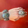 Incredible Green Jasper & 950 Grade Silver Cuff