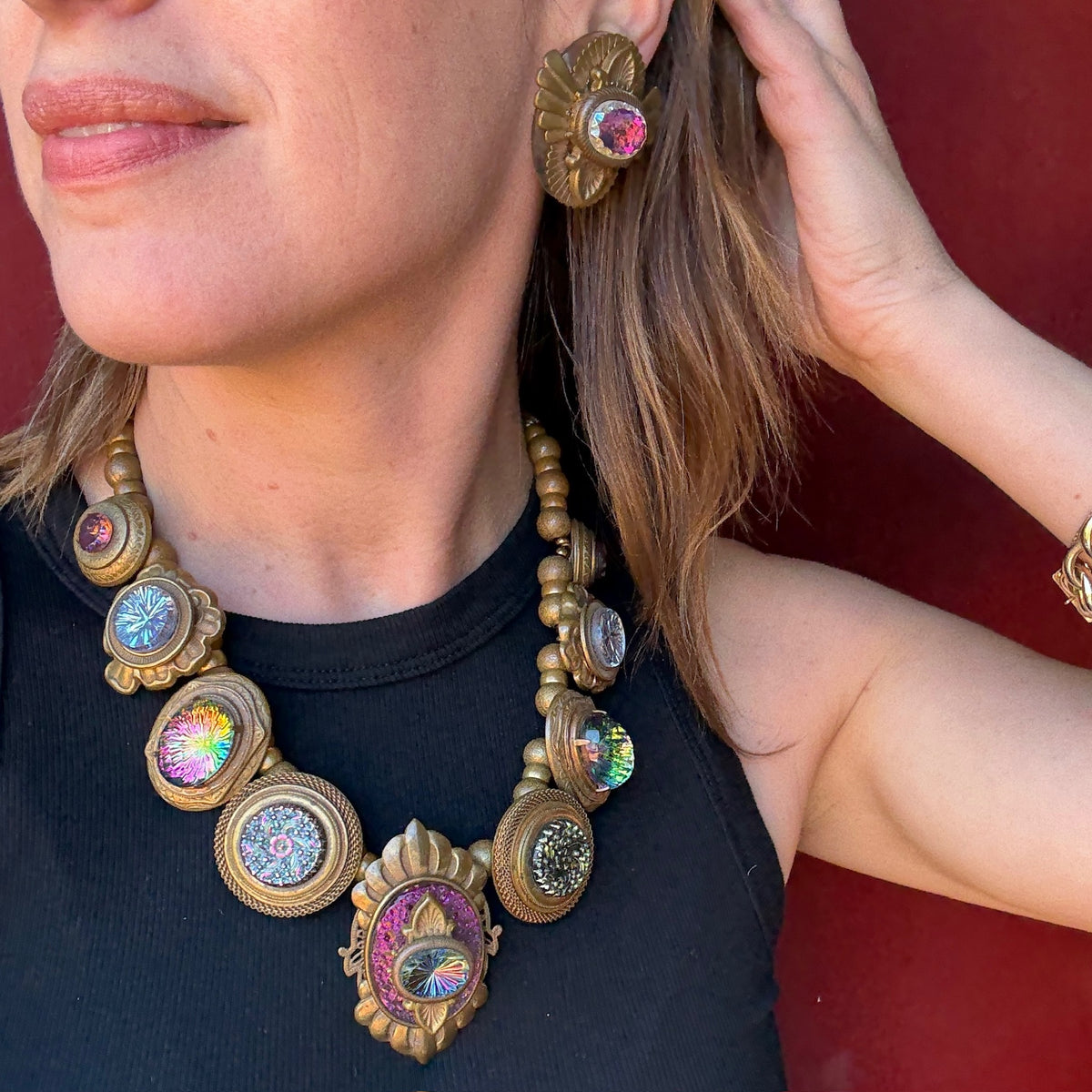 Outrageous Brass & Glass Set by Patrice