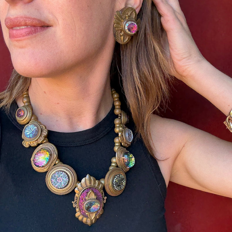 Outrageous Brass & Glass Set by Patrice