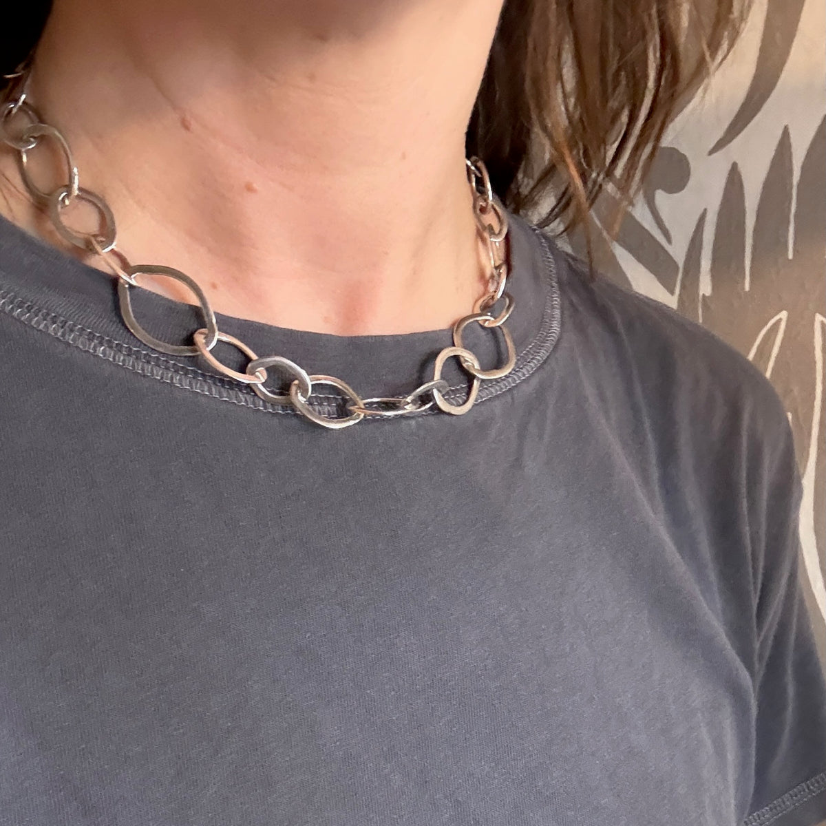 Funky Sterling Link Choker-Length Chain