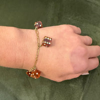Sassy Jazz Age Celluloid & Brass Dice Bracelet