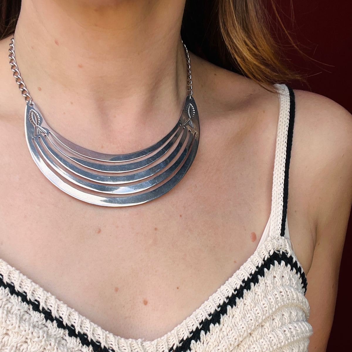 Flirty Fish Sterling Bib Necklace