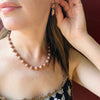 Pink Ceramic Bead Necklace & Earring Set