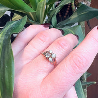 Very Victorian Pale Green Sapphire & Diamond Ring