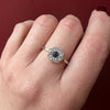 Edwardian Sapphire & Diamond Cluster Flower Ring