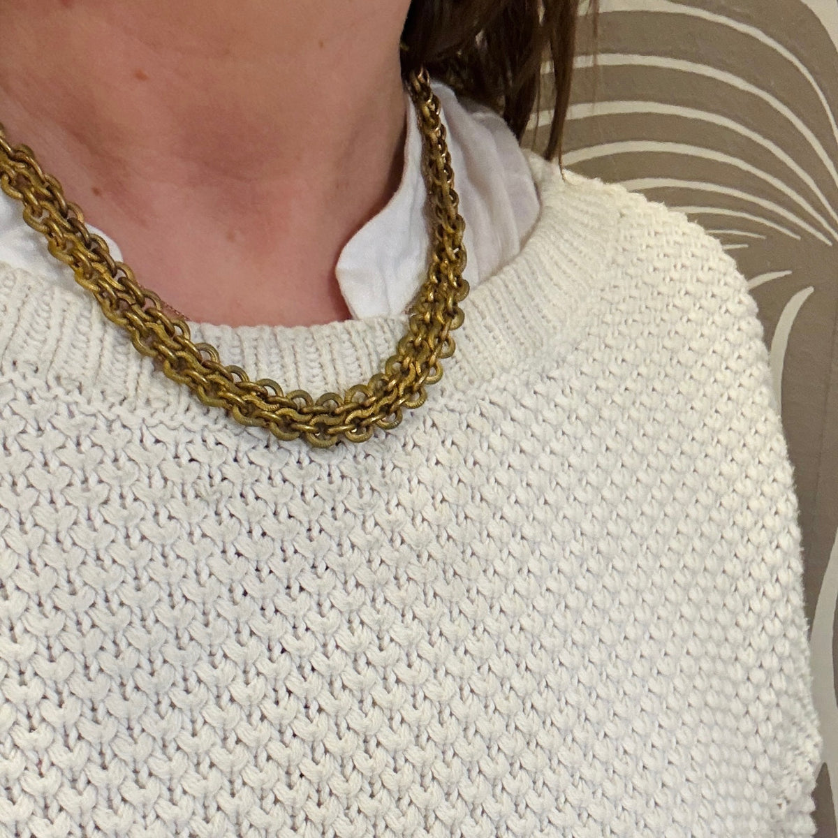 Victorian Gold Fill Mesh Choker-Length Necklace