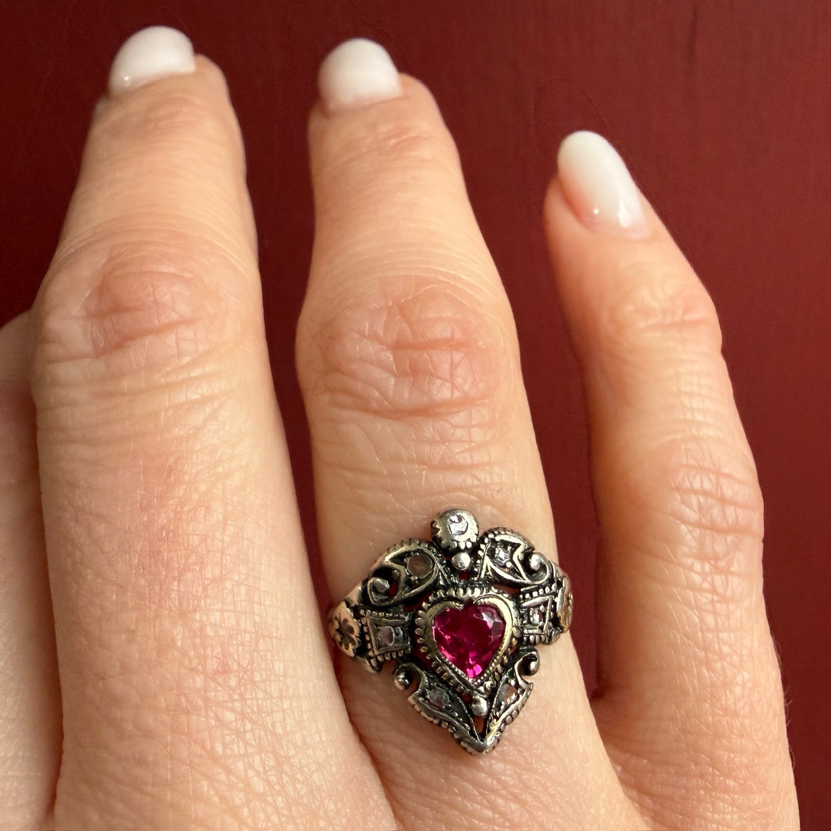Silver and Gold Heart Ring Circa 1820