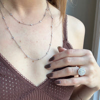 Superb Art Deco Platinum & Diamond Station Chain