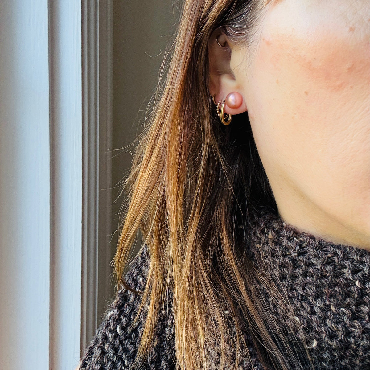 Romantic Pink Freshwater Pearl & Steel Stud Earrings