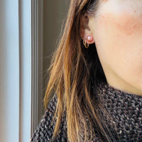 Romantic Pink Freshwater Pearl & Steel Stud Earrings
