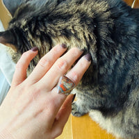 Magnificent Jasper in Triangle Motif Sterling Ring