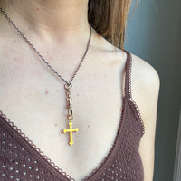 Luxurious 24k Gold Budded Cross Pendant