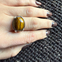 Stylish Sterling Silver & Tigers Eye Ring