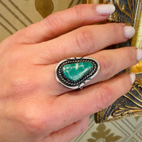 Minty Green Turquoise in Sterling Silver Ring