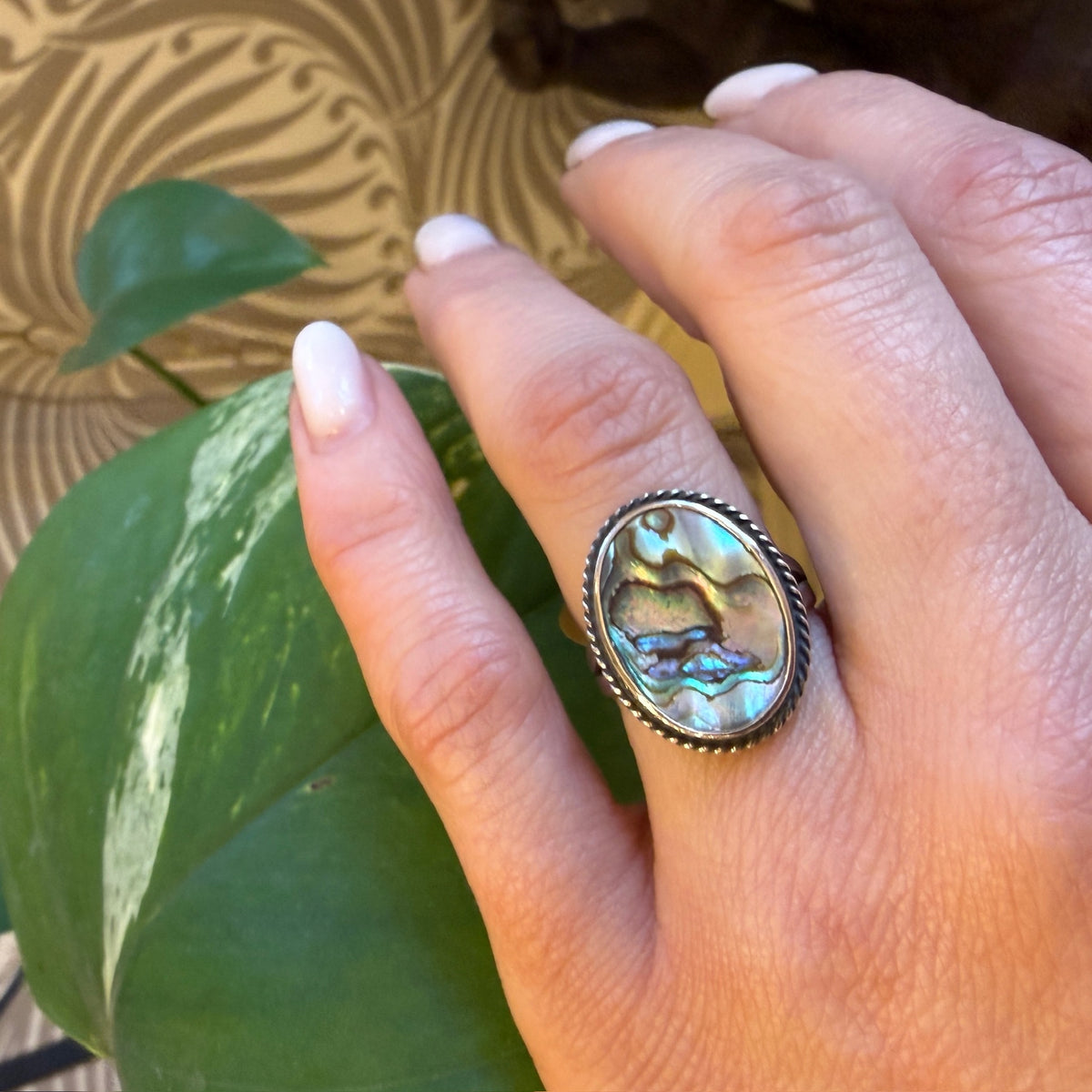 Swirling Colors Abalone & Sterling Silver Ring