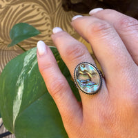 Swirling Colors Abalone & Sterling Silver Ring