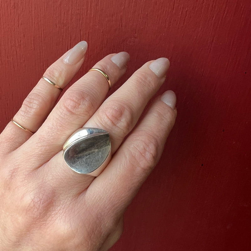 Mesmerizing Mexican Modernist Sterling Ring