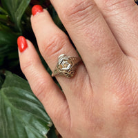 Pierced & Engraved Art Deco Diamond Ring