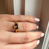 Smouldering Brown Aurora Sapphire in 18k Gold Ring