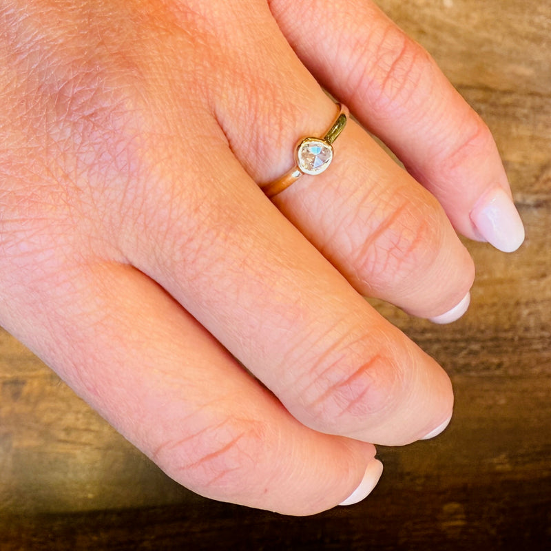 Refined Rose Cut Diamond Solitaire Ring by 720