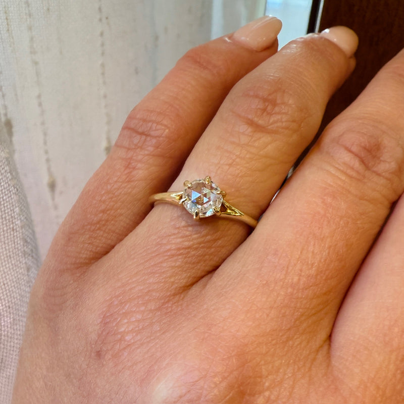Radiant Rose Cut Diamond Solitaire by 720