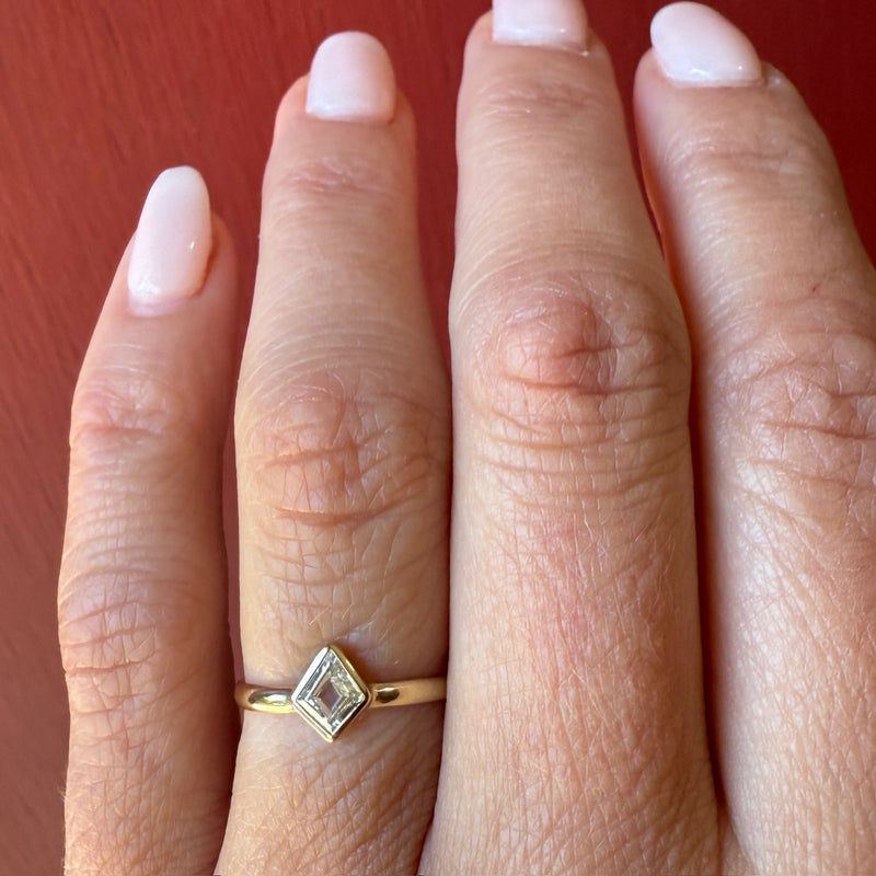 Fancy Kite Cut Diamond in Gold Solitaire Ring by 720