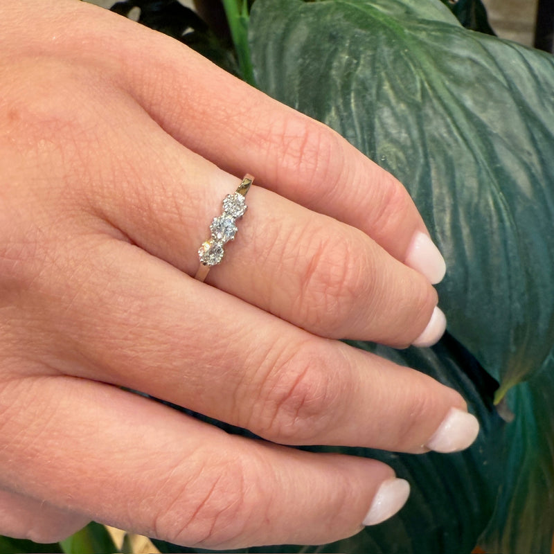 Darling Old Euro Cut Diamond Trilogy Ring by 720