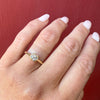 Golden Old Euro Cut Diamond in Split Bezel Ring by 720