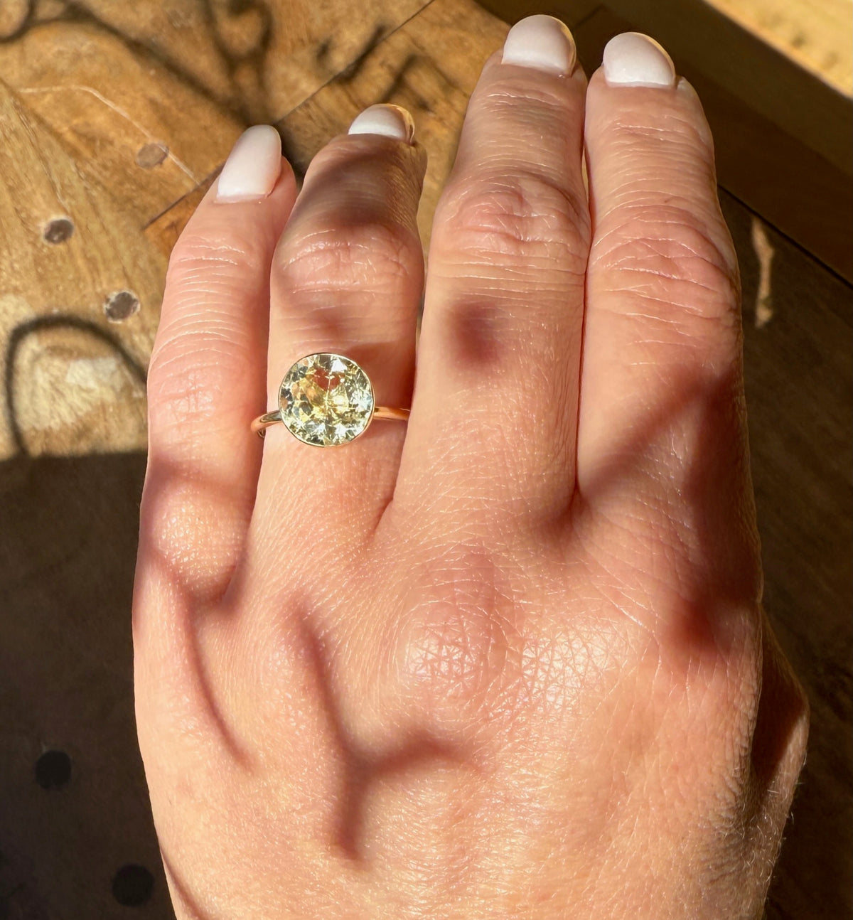 Bold 3ct Yellow Beryl in Modernist Ring by 720