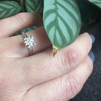 Simply Sparkly Old Mine Cut Diamond Solitaire Engagement Ring