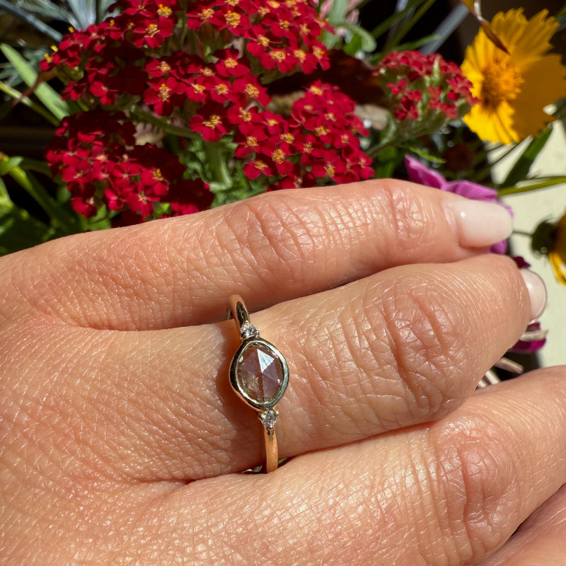 Rose Cut Diamond Ring with Tiny Accents by 720